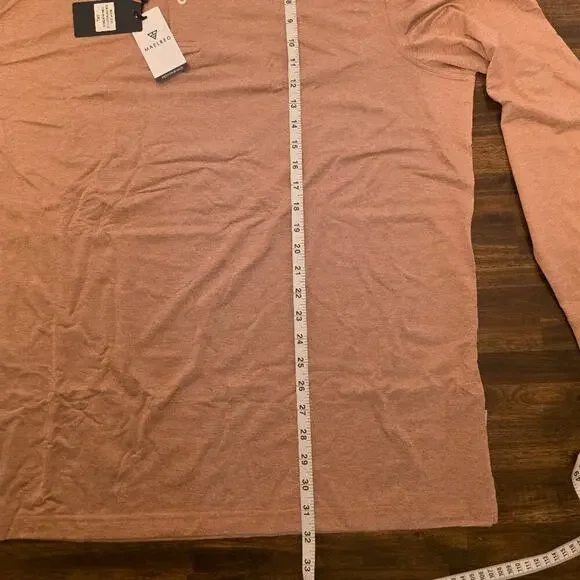 Maelreg Men's Golf Polo Shirt 3XL Pink Salmon Heather Performance NWT - Picture 3 of 4